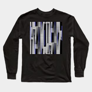 Off The Grid Blue - Abstract Geometric Painting Long Sleeve T-Shirt